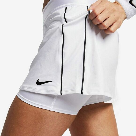 Nike 939320-100 Black White Womens Size L Court Dry Flouncy Skirt Skort - Picture 3 of 11